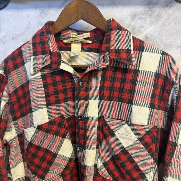 Vintage St Johns Bay Big Mac Flannel Shirt Mens L Tall 22x30 Red Cotton USA - Picture 3 of 9